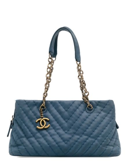HOT SALE Surpique 2010-2011 Women Calfskin Chevron Iridescent CHANEL tote Small bag 0405